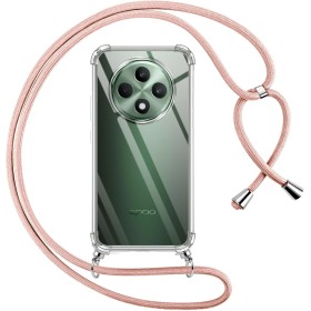 Pnakqil Funda para OPPO Reno 12 FS(5G/4G)/OPPO Reno 12F(5G/4G) con Cuerda, Carcasa Transparente Silicona Colgar Collar Correa de