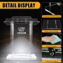 Afitdon Iglesias púlpito, Atril de acrílico Transparente con Ruedas y luz LED Ajustable de 15 Colores, Soporte de podio Grande