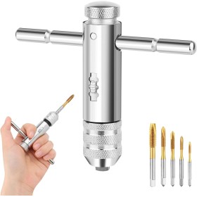 6 Piezas Juego de Machos y Terrajas M3-M8, M3 M4 M5 M6 M8 Machos de Roscar Manuales, Herramientas para Hacer Roscas para Cortar,
