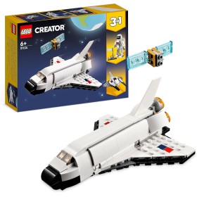 LEGO Creator 3 en 1 Lanzadera Espacial, Figura de Astronauta o Nave de Juguete, Set de Construcción para Niños y Niñas de 6 Años