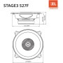 JBL Stage3 527F - Juego de Altavoces Coche 2 vías - Echo Auto de Harman Kardon de 200 vatios - 2 Unidades Altavoz para moviles