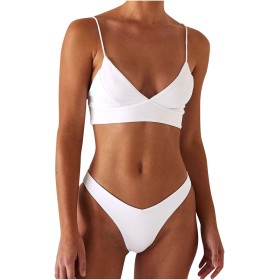 uxxnjfg Bikini Sexy Mujer Tanga Traje de Baño Mujer Dos Piezas 2024 Reductor Micro Mini Bikinis Deportivo Brasileño Bañador