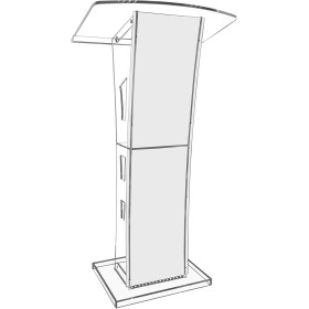 Podio Acrílico con Luces Led Soporte de podio de púlpito de Iglesia portátil acrílico Transparente oporte de con Amplia