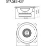 JBL Stage3 427 Juego de altavoces coche de 2 vías de Harman Kardon - 150 vatios JBL echo auto 10 cm
