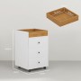 HOMCOM Cajonera de Oficina Mueble Archivador con 4 Ruedas 3 Cajones y 1 Bandeja Extraíble Carga 30 kg para Estudio Salón