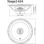JBL Stage2 624 Juego de altavoces coche de 2 vías de Harman Kardon - 240 vatios JBL echo auto 16 - 17 cm
