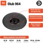 JBL Altavoz Club 964M Gen 3 - Altavoces Coche Ovalados 6x9 Harman Kardon para una Actualización Superior de Parlantes - 3 vías,