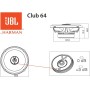 JBL Altavoz Club 64 Gen 3 - Altavoces Coche 16.5 cm de Harman Kardon para una Actualización Superior de Parlantes - 180 W Máx,