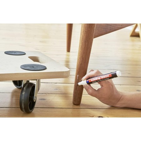 edding 8900 marcador para muebles - blanco puro - punta redonda 1,5-2 mm - para cubrir rasguños y desperfectos en chapa, madera