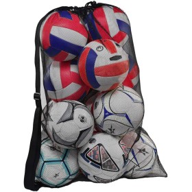 Diompirux Grande Bolsa de Pelota de Malla con Cordón y Correa Hombro, Nailon Bolsa de Fútbol de Malla Impermeable, para 10-12