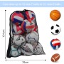 Diompirux Grande Bolsa de Pelota de Malla con Cordón y Correa Hombro, Nailon Bolsa de Fútbol de Malla Impermeable, para 10-12
