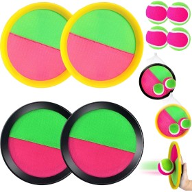 Captura Bolas Raqueta Set, Juego de Bola y Lanzamiento Playa Agua Jardin Exterior Interior Piscina Terraza, 4 Palas y 4 Bolas