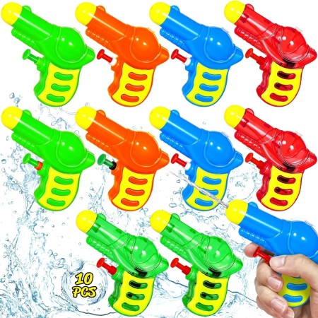 SaiXuan Pistolas de Agua 10pcs – Mini Pistolas de Agua Coloridas para Niños a Partir de 3 Años – Juguete Veraniego para Juegos