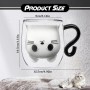 Qinhai Gato Tazas de Café de Cristal,Vasos de Doble Pared con Asa,Tazas de Té de Vidrio Borosilicato, Regalos para Cumpleaños