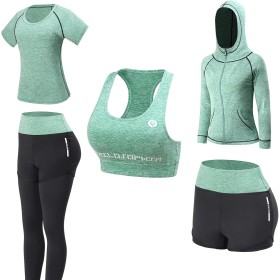 JULY'S SONG - Conjunto de yoga con 5 prendas, para correr, gimnasio, fitness