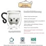 Qinhai Gato Tazas de Café de Cristal,Vasos de Doble Pared con Asa,Tazas de Té de Vidrio Borosilicato, Regalos para Cumpleaños