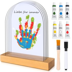 TOGOU2S Kit de Huellas de Manos Familiares, Marco transparente para 5 huellas de mano, Marco de recuerdo, Decoración del hogar,