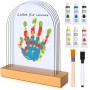 TOGOU2S Kit de Huellas de Manos Familiares, Marco transparente para 5 huellas de mano, Marco de recuerdo, Decoración del hogar,