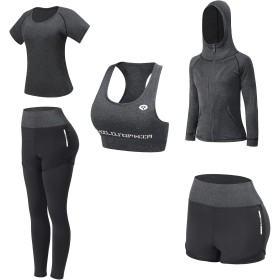 JULY'S SONG - Conjunto de yoga con 5 prendas, para correr, gimnasio, fitness