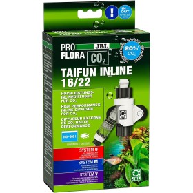 JBL PROFLORA CO2 Taifun Inline 16/22, difusor de CO2, Contador de Burbujas Integrado y protección contra reflujo, para acuarios