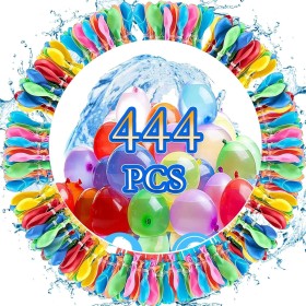 Funnity 444 Globos de Agua, Globos de Agua Llenado Rapido, Viene con 4 Conectores de Grifo, Perfecto para Juegos de Agua de