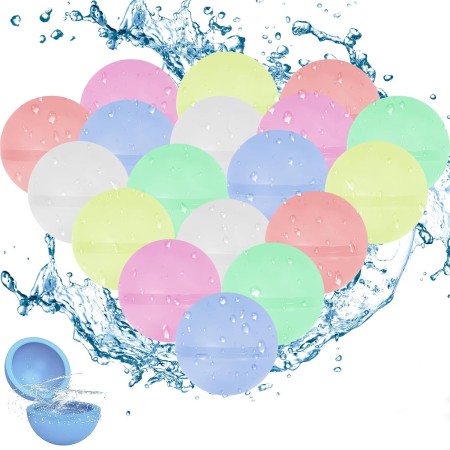 Kezidhp 18 Piezas Globos de Agua Reutilizables, Bolas de Agua Recargables de Llenado Rápido, Autosellantes, para Niños y