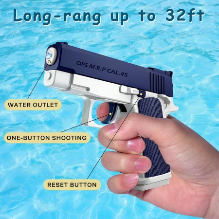 Pistola de Agua 2 Piezas Pistolas Agua Niños Alcance 10 Metros para Piscinas, Playas y Jardines Verano al Aire Libre Juegos de