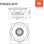 JBL Stage3 427F - Juego de Altavoces Coche 2 vías - Echo Auto de Harman Kardon de 150 vatios - 2 Unidades Altavoz para moviles