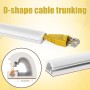 Canaleta de Cables Autoadhesiva,1m Tapa Cables Pared Blanco Semicircular,Cubre Cables Pared Canaleta Adhesiva para Cables para