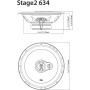 JBL Stage2 634 Juego de Altavoces Coche de 3 vías de Harman Kardon - Echo Auto de 250 vatios 16,5cm | 165mm | 6,5" Pulgadas