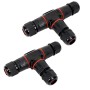 FOGAWA 2 Piezas Caja de Conexiones Impermeable IP68, T Forma Conector de Cable Estanco, Conectores Electricos Rapidos de 3 vías