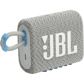 JBL Go 3 Eco, Altavoz inalámbrico Bluetooth, resistente al agua y con 5 horas de batería, en blanco