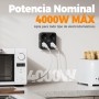 TESSAN Ladron Enchufes Plano con USB C, Enchufe Multiple 4 Schuko con 3 USB, Cargador Multiple 4000W, 7 en 1 Ladron con