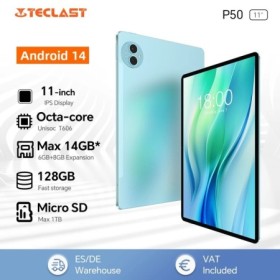 Teclast-Tableta P50 con Android 14, dispositivo de 11 pulgadas, IPS Ma