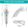 OSTENT Mando Nunchuck con Cable Basado en el Movimiento para Nintendo Wii Console Videojuegos Color Blanco