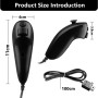 OSTENT Mando Nunchuck con Cable Basado en el Movimiento para Nintendo Wii Console Videojuegos Color Blanco