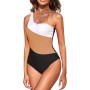 uxxnjfg Bañador Natacion Mujer Verano 2024 Reductores Barriga Swimsuit Un Hombro Color Sólido Bañadores Brasileño Deportivo