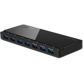 TP-Link UH700 - USB 3.0, hub de 7 Puertos con Adaptador de Corriente de 12V / 2.5A, Cable de 1 m y Tiene botón de Encendido y