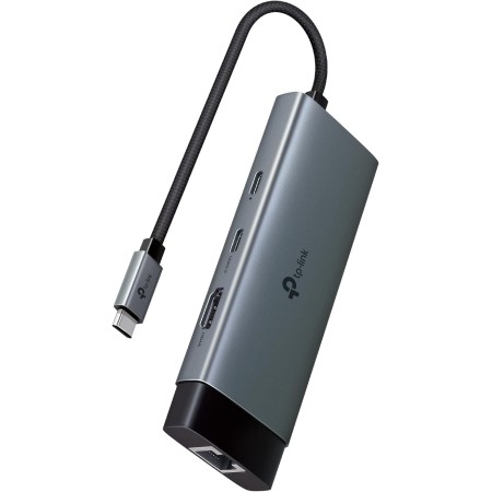 TP-Link UH700 - USB 3.0, hub de 7 Puertos con Adaptador de Corriente de 12V / 2.5A, Cable de 1 m y Tiene botón de Encendido y