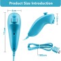 OSTENT Mando Nunchuck con Cable Basado en el Movimiento para Nintendo Wii Console Videojuegos Color Blanco