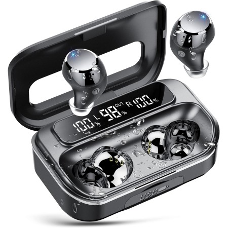 Auriculares Inalambricos, Auriculares Bluetooth 5.3 HiFi Estéreo Deportivos con 4 ENC Cancelacion Ruido HD Microfono, 128H