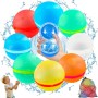 Globos de Agua Reutilizables, Bombas de Agua Silicona de Llenado Rápido Magneticas, 8 Unidades Bolas Agua Colores Autosellantes,