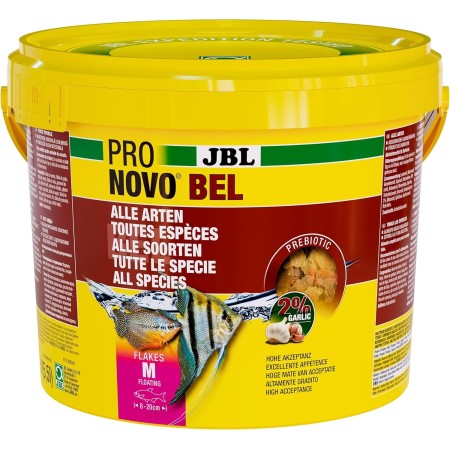JBL PRONOVO BEL Flakes, alimento Principal para Todos los Peces de Acuario de 8 a 20 cm, Copos de Comida para Peces, Talla M, 1