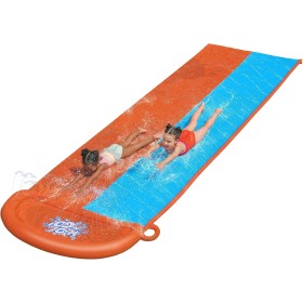 Bestway 52328 BW52328 H20GO Double Water Slip and Slide, 4.88m Inflatable Garden Games with Built-in Sprinklers, Black, 488 x
