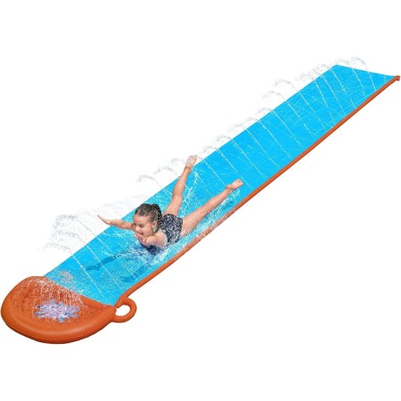 Bestway 52328 BW52328 H20GO Double Water Slip and Slide, 4.88m Inflatable Garden Games with Built-in Sprinklers, Black, 488 x