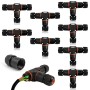 8 Piezas Conector Impermeable IP68, T Forma Caja de Conexión Impermeable IP68 3 Vías Empalme a Prueba Agua ABS Conector de Cable