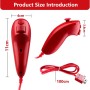 OSTENT Mando Nunchuck con Cable Basado en el Movimiento para Nintendo Wii Console Videojuegos Color Rojo