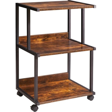 IBUYKE Soporte para Impresora con Estante de Almacenamiento, Mesa de Impresora de 3 Niveles con Ruedas, Carrito de Impresora