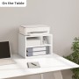 WOLTU Mesa para Impresora con Ruedas, Soporte de Impresora, Estanteria Movil para Oficina, con 3 Compartimentos, Carro Movil,