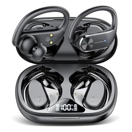 Auriculare Inalámbricos Deportivos, 2025 Nueva Auriculares Bluetooth 5.3 con HD Mic, 128H Cascos Inalambricos Bluetooth con